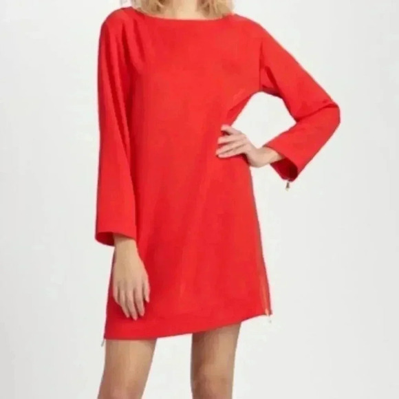 Mark By Mark Jacobs Navy Blue Clark Zipper 100% Triacetate Dress Size Medium - Picture 3 of 13